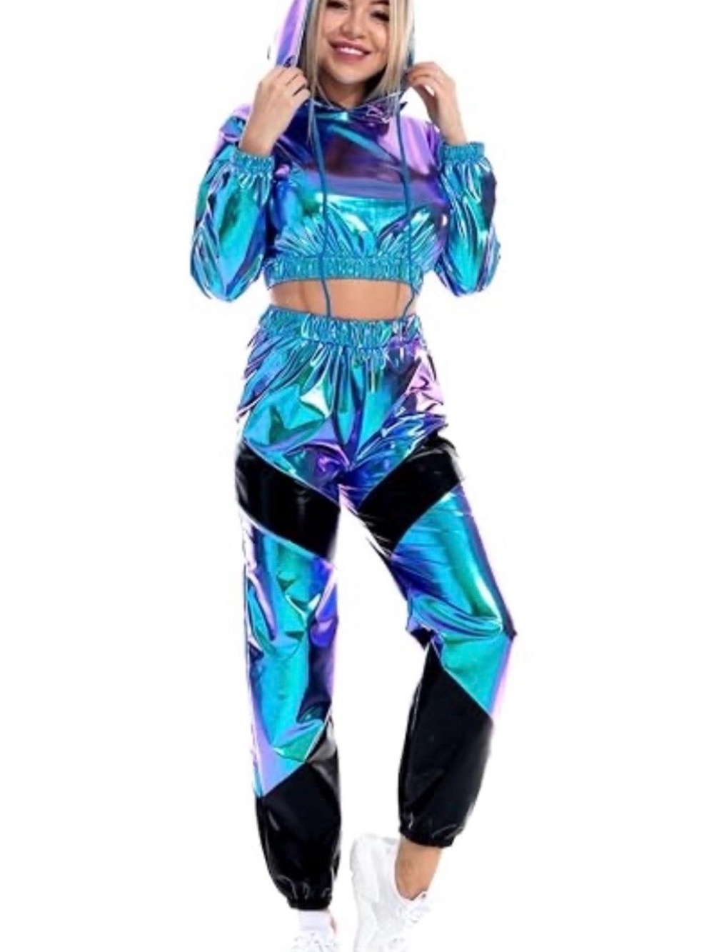 Iridescent Blue-Purple Jogger Pants - Women